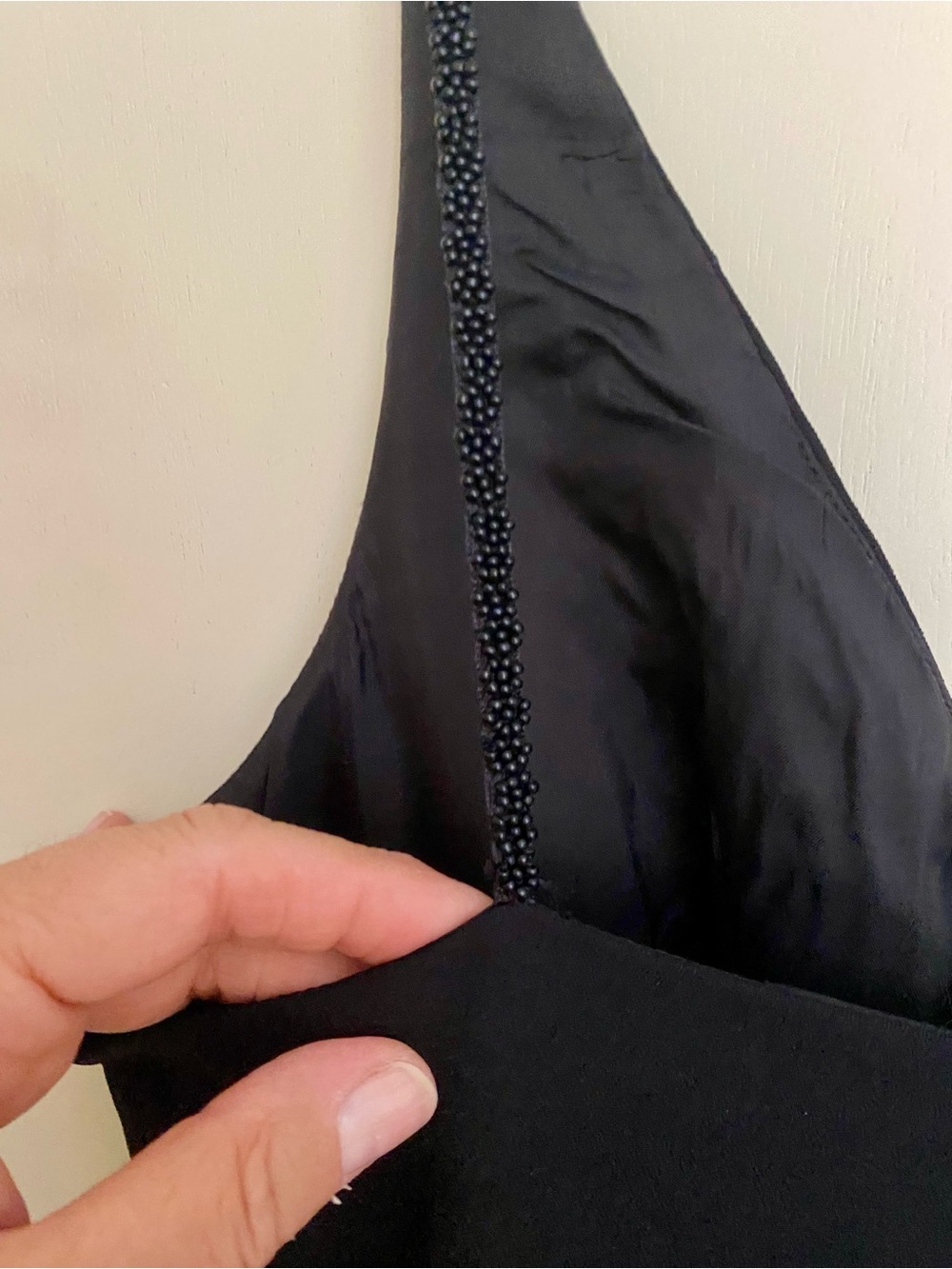 Black Beaded Trim Women's evening / cocktail dress - Picture 2 of 12